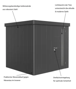 biohort Gartenhäuser & Gerätehäuser > Gerätehaus Neo 2B, ca. B236/H222/T236 cm
