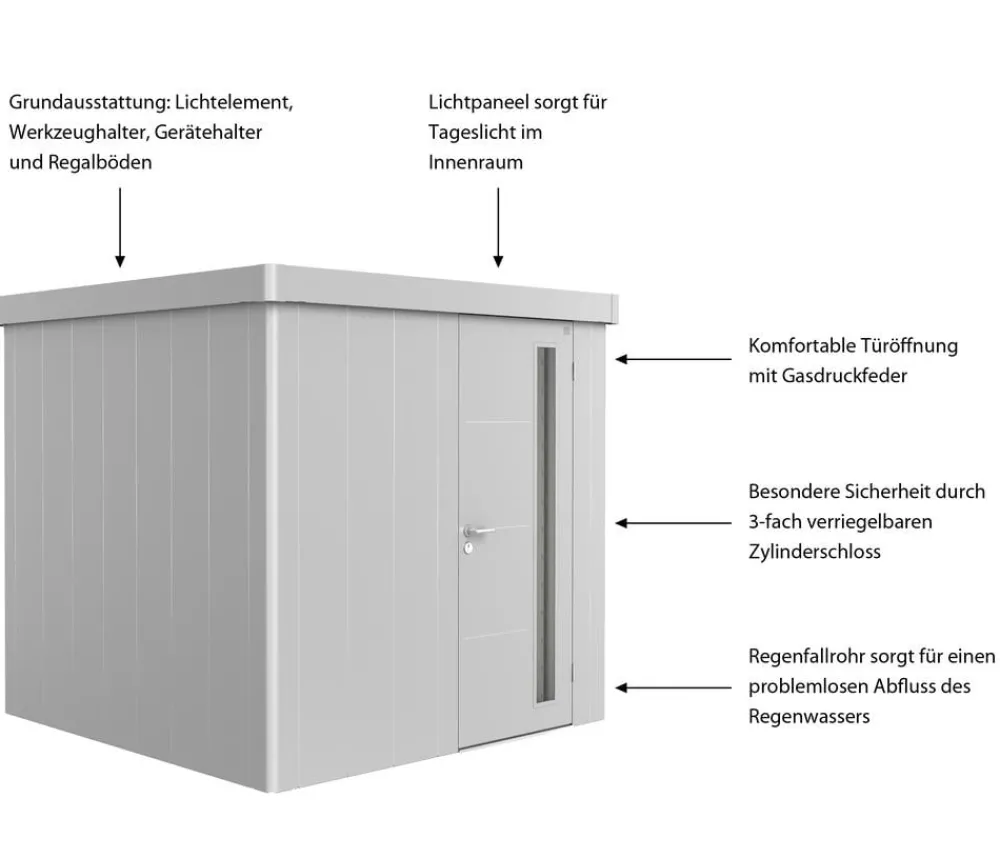 biohort Gartenhäuser & Gerätehäuser > Gerätehaus Neo 2B, ca. B236/H222/T236 cm