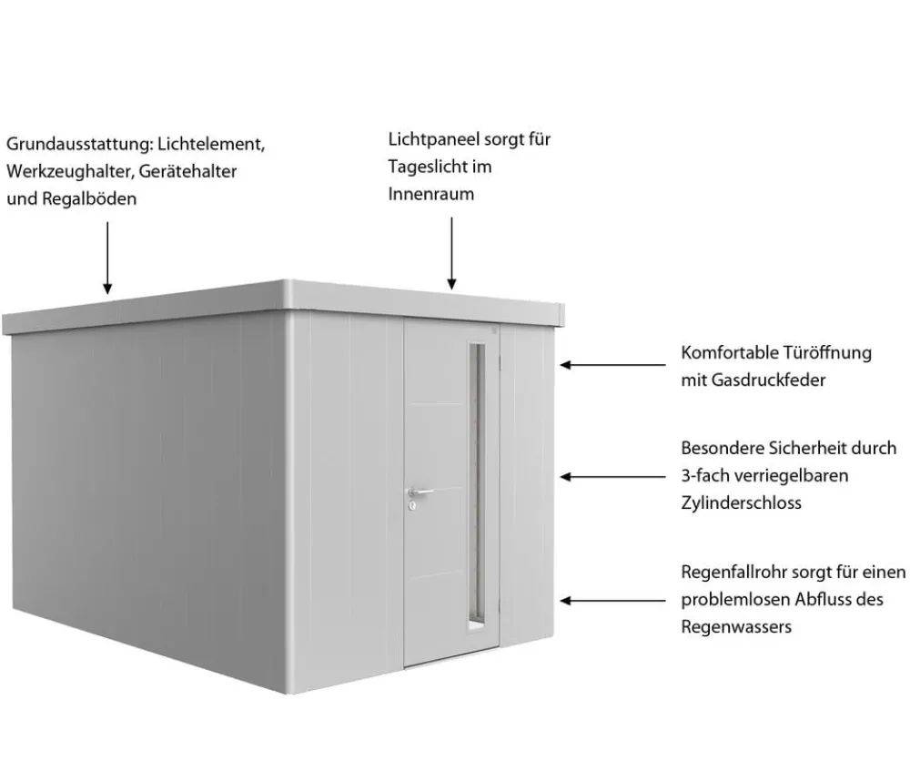 biohort Gartenhäuser & Gerätehäuser > Gerätehaus Neo 4B, ca. B236/H222/T348 cm