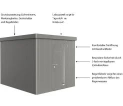 biohort Gartenhäuser & Gerätehäuser > Gerätehaus Neo 3B, ca. B236/H222/T292 cm