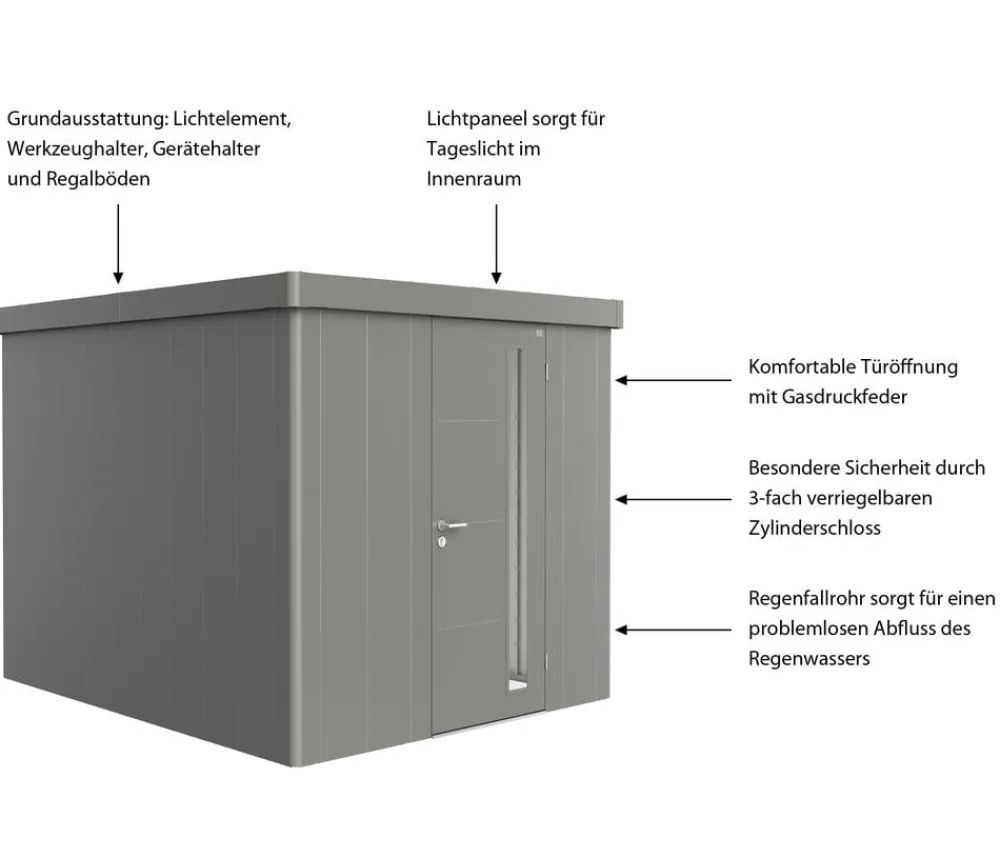 biohort Gartenhäuser & Gerätehäuser > Gerätehaus Neo 3B, ca. B236/H222/T292 cm