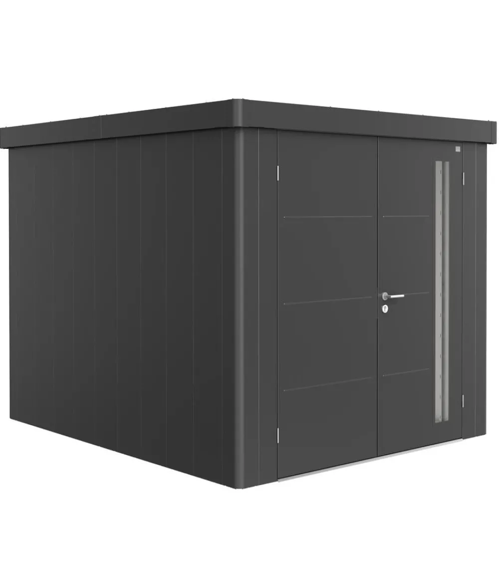 biohort Gartenhäuser & Gerätehäuser - Gerätehaus Neo 3B, ca. B236/H222/T292 cm Dunkelgrau