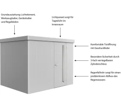 biohort Gerätehaus Neo 2C, ca. B292/H222/T236 cm Silber Hot