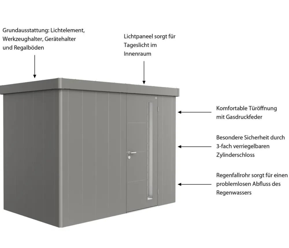 biohort Gartenhäuser & Gerätehäuser > Gerätehaus Neo 1C, ca. B292/H222/T180 cm