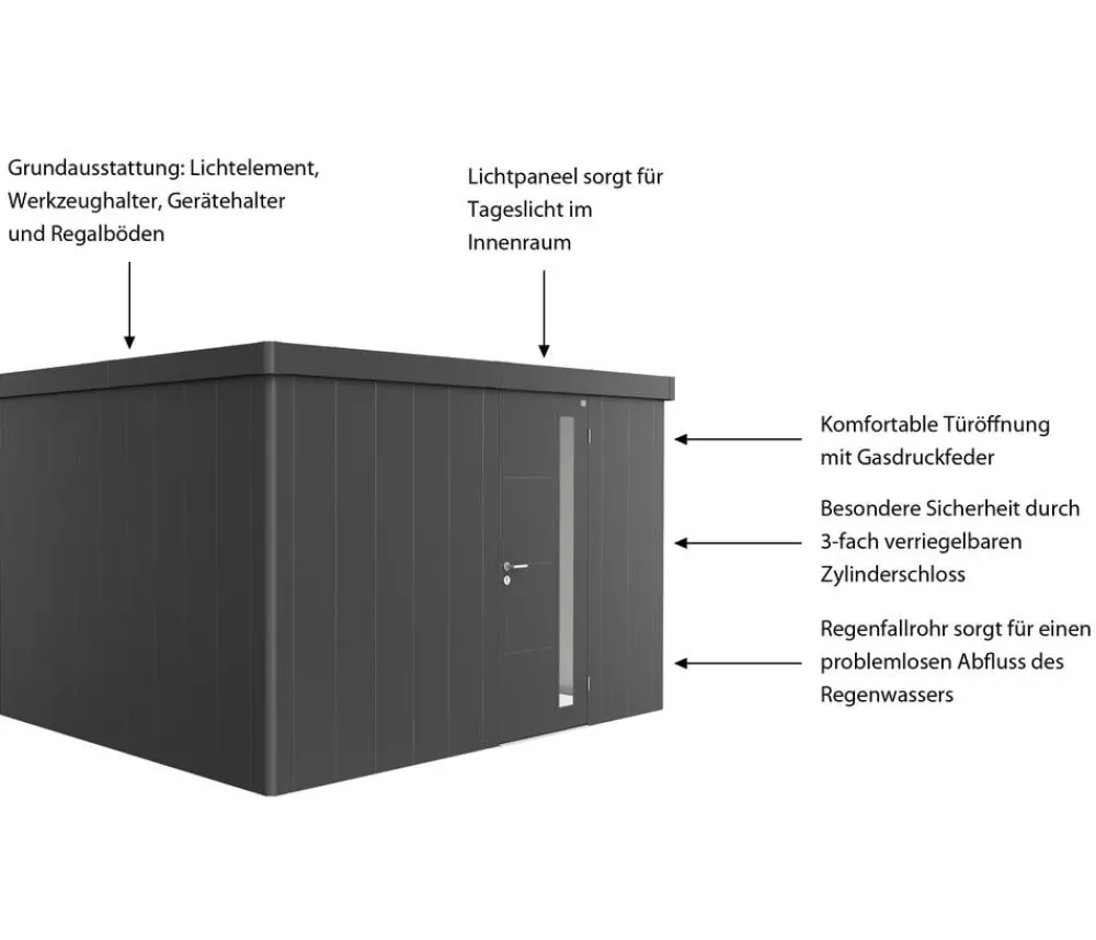 biohort Gartenhäuser & Gerätehäuser > Gerätehaus Neo 3D, ca. B348/H222/T292 cm