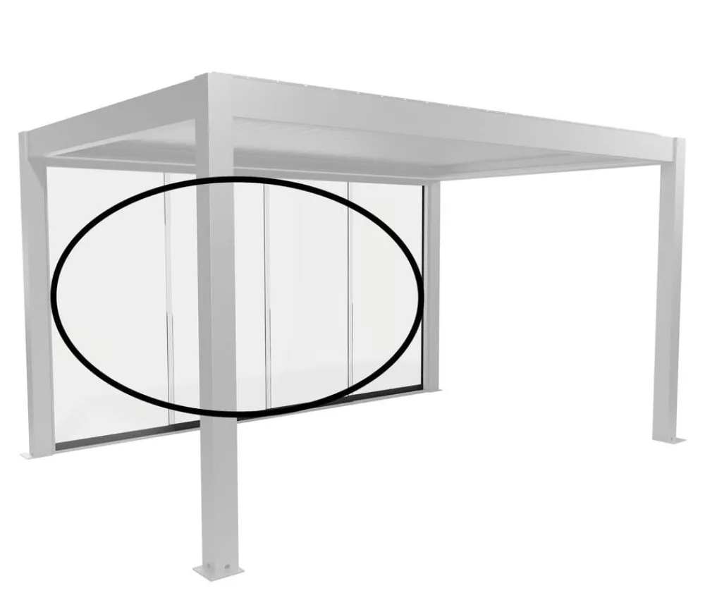 biohort Pergolen > Glasschiebewand für Pergolen Klarglas 4,5 m, ca. B420/H234,9/T9 cm