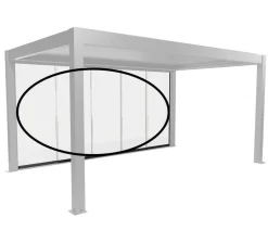 biohort Pergolen - Glasschiebewand für Pergolen Klarglas 3,5 m, ca. B327,5/H234,9/T6,9 cm Weiß