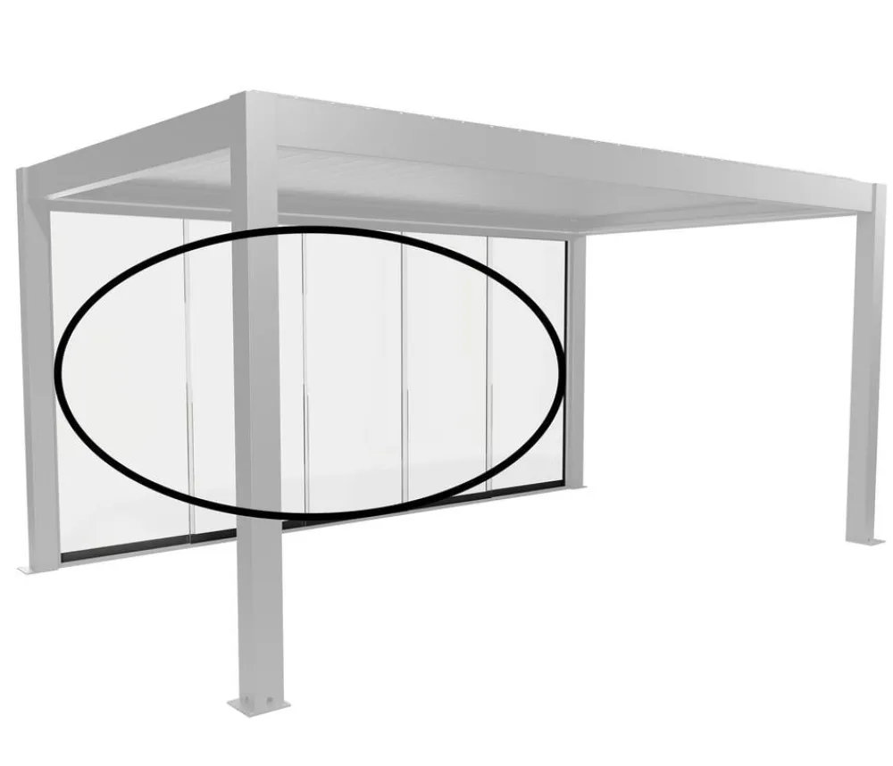 biohort Glasschiebewand für Pergolen Klarglas 5 m, ca. B475,5/H234,9/T6,9 cm Dunkelgrau