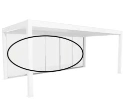biohort Glasschiebewand für Pergolen Klarglas 6 m, ca. B568/H234,9/T6,9 cm Weiß New