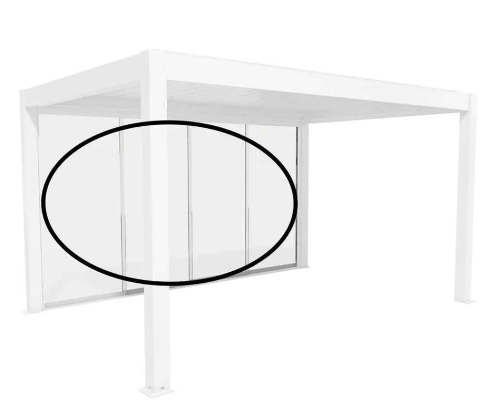 biohort Pergolen - Glasschiebewand für Pergolen Klarglas 4,5 m, ca. B420/H234,9/T9 cm Weiß