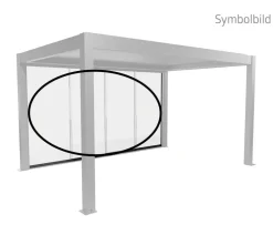 biohort Pergolen - Glasschiebewand für Pergolen Klarglas 5 m, ca. B475,5/H234,9/T6,9 cm Quarzgrau