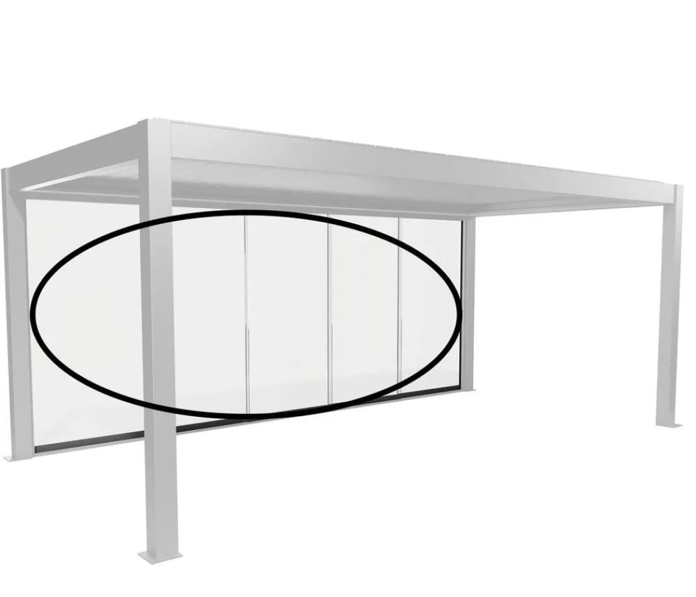 biohort Pergolen - Glasschiebewand für Pergolen Klarglas 6 m, ca. B568/H234,9/T6,9 cm Quarzgrau