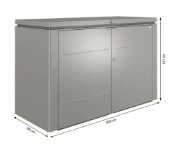 biohort Gartenschränke & Minigaragen - HighBoard 200, ca. B200/H127/T84 cm Quarzgrau