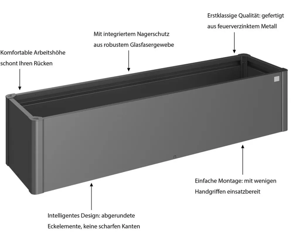 biohort Hochbeet Belvedere 200 Dunkelgrau Best