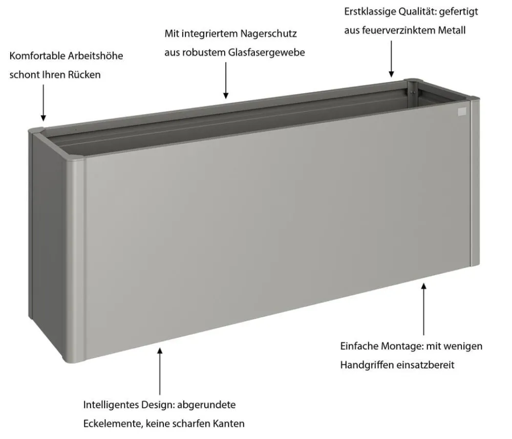 biohort Hochbeet Belvedere 200 Quarzgrau Hot