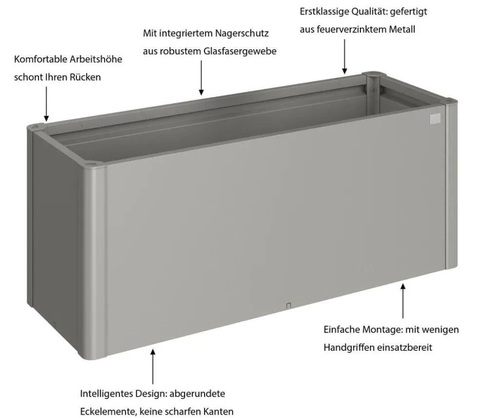 biohort Hochbeet Belvedere 150 Quarzgrau Discount