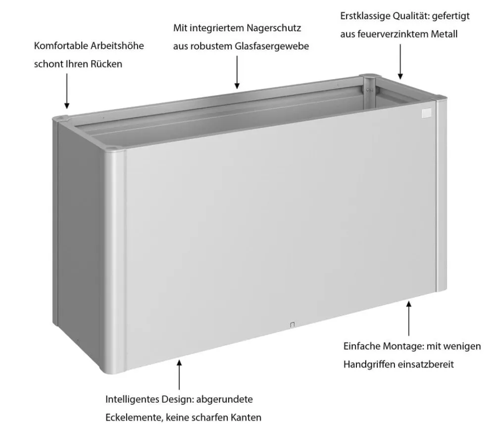 biohort Hochbeete & Frühbeete - Hochbeet Belvedere 150 Silber