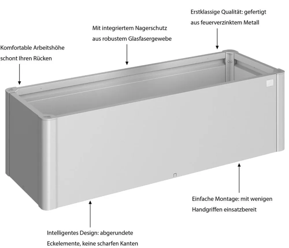biohort Hochbeete & Frühbeete - Hochbeet Belvedere 150 Silber
