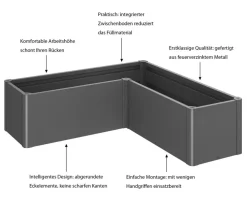 biohort Hochbeete & Frühbeete - Hochbeet Belvedere L200 Quarzgrau