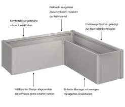 biohort Hochbeete & Frühbeete - Hochbeet Belvedere L150 Quarzgrau