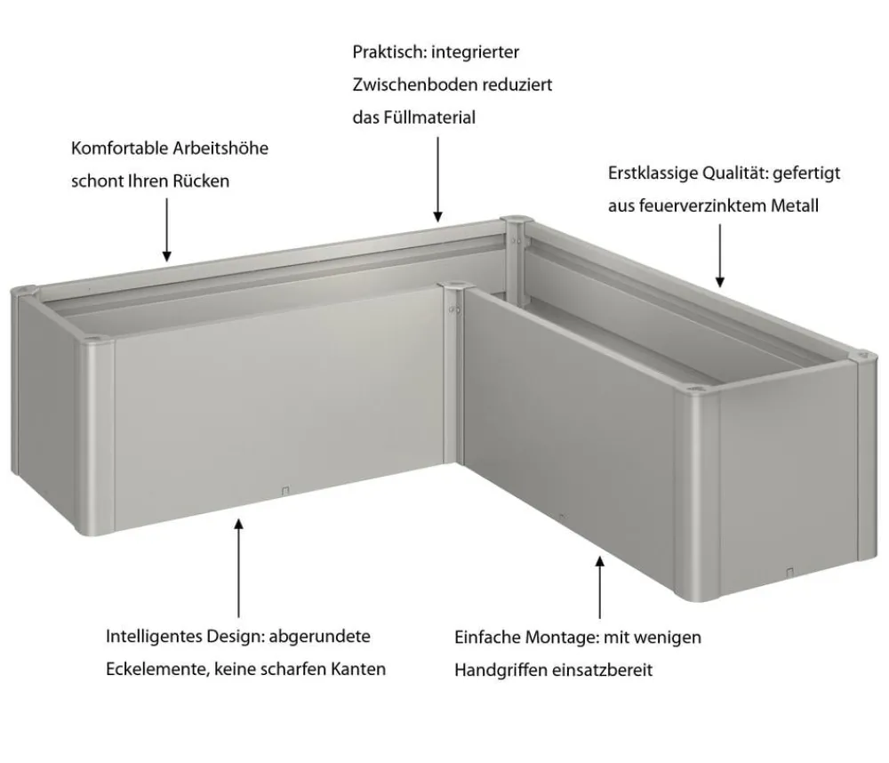 biohort Hochbeete & Frühbeete - Hochbeet Belvedere L150 Quarzgrau