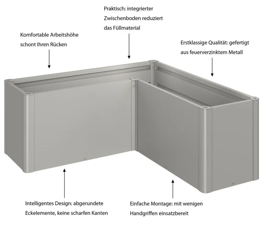 biohort Hochbeete & Frühbeete - Hochbeet Belvedere L150 Quarzgrau