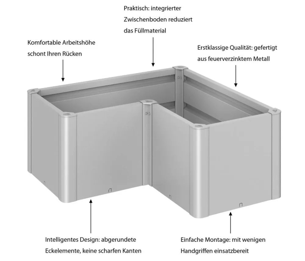biohort Hochbeet Belvedere L100 Silber Sale