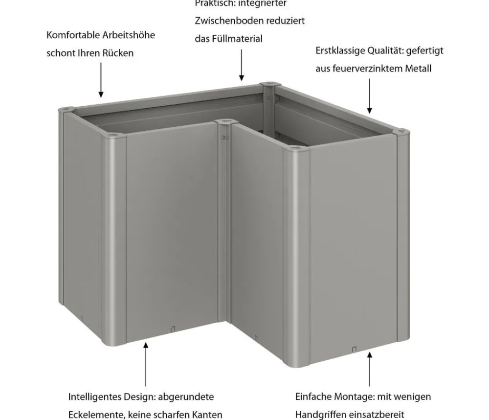 biohort Hochbeet Belvedere L100 Quarzgrau Discount
