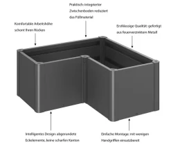 biohort Hochbeete & Frühbeete - Hochbeet Belvedere L100 Dunkelgrau