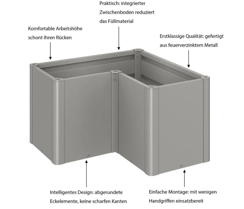 biohort Hochbeete & Frühbeete - Hochbeet Belvedere L100 Quarzgrau