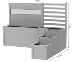biohort Hochbeet DaVinci Version 2, ca. B250/H168/T201 cm Silber New