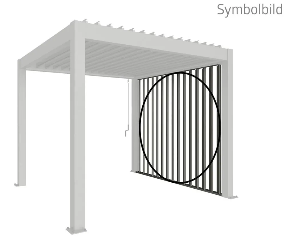 biohort Lamellenseitenwand für Pergolen 2,5 m, ca. B245,7/H235/T10,3 cm Quarzgrau Hot