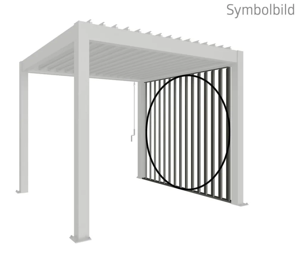 biohort Pergolen - Lamellenseitenwand für Pergolen 2 m, ca. B192,6/H235/T10,3 cm Quarzgrau