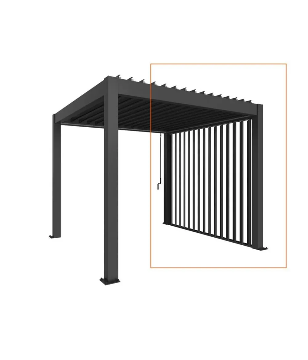 biohort Pergolen - Lamellenseitenwand Gr. 4 m, ca. B235/H10/T364 cm Dunkelgrau