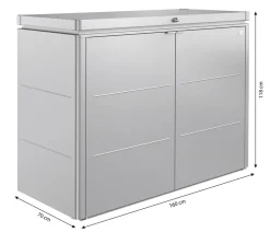 biohort Gartenschränke & Minigaragen - Metallgerätebox HighBoard 160 Silber