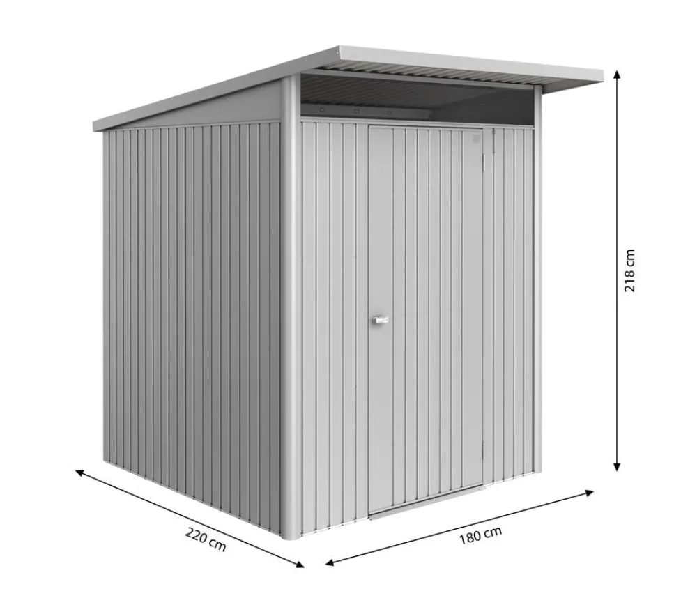 biohort Gartenhäuser & Gerätehäuser - Metallgerätehaus AvantGarde ECO A1, ca. B180/H218/T220 cm Silber
