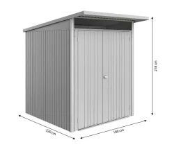 biohort Gartenhäuser & Gerätehäuser - Metallgerätehaus AvantGarde ECO A1, ca. B180/H218/T220 cm Silber