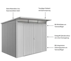 biohort Gartenhäuser & Gerätehäuser > Metallgerätehaus AvantGarde ECO A5, ca. B260/H218/T220 cm
