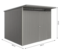 biohort Gartenhäuser & Gerätehäuser - Metallgerätehaus AvantGarde ECO A6, ca. B260/H218/T260 cm Quarzgrau