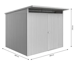 biohort Gartenhäuser & Gerätehäuser - Metallgerätehaus AvantGarde ECO A6, ca. B260/H218/T260 cm Silber