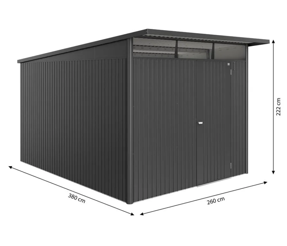 biohort Gartenhäuser & Gerätehäuser > Metallgerätehaus AvantGarde ECO A8, ca. B260/H222/T380 cm