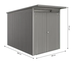 biohort Metallgerätehaus AvantGarde ECO A3, ca. B180/H217/T300 cm Quarzgrau Outlet