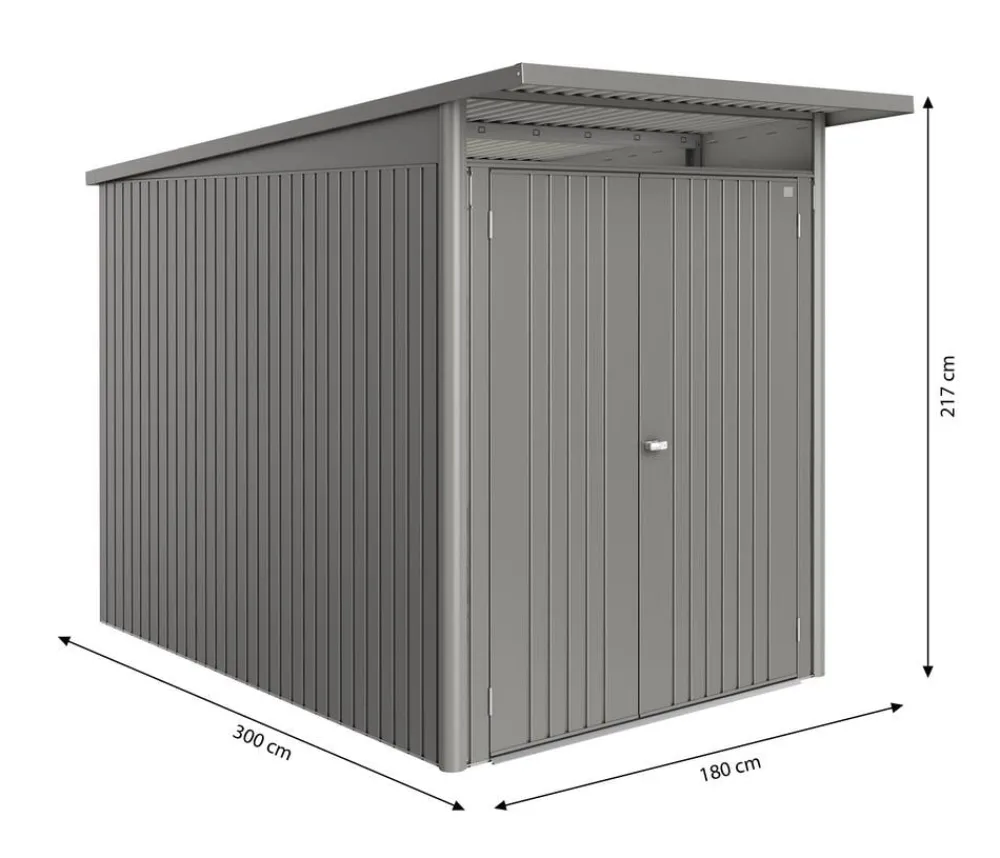 biohort Metallgerätehaus AvantGarde ECO A3, ca. B180/H217/T300 cm Quarzgrau Outlet
