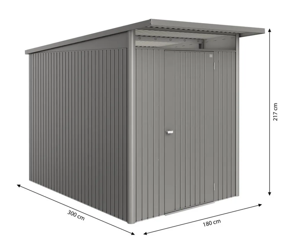 biohort Gartenhäuser & Gerätehäuser - Metallgerätehaus AvantGarde ECO A3, ca. B180/H217/T300 cm Quarzgrau