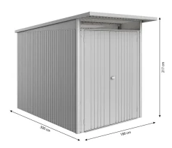 biohort Gartenhäuser & Gerätehäuser - Metallgerätehaus AvantGarde ECO A3, ca. B180/H217/T300 cm Silber
