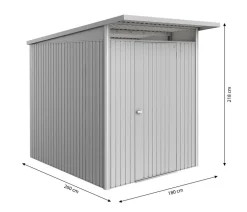 biohort Gartenhäuser & Gerätehäuser - Metallgerätehaus AvantGarde ECO A2, ca. B180/H218/T260 cm Silber