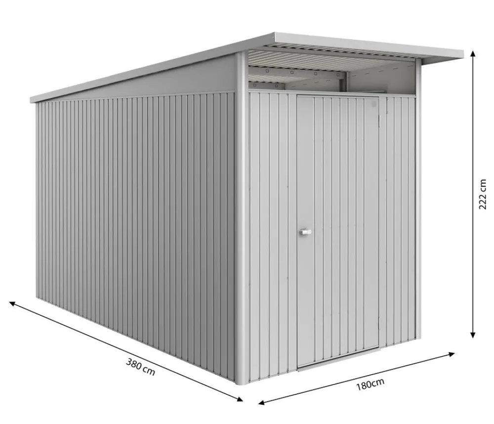 biohort Metallgerätehaus AvantGarde ECO A4, ca. B180/H222/T380 cm Silber Online