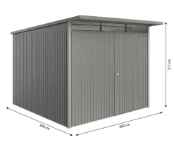 biohort Gartenhäuser & Gerätehäuser > Metallgerätehaus AvantGarde ECO A7, ca. B260/H217/T300 cm