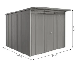 biohort Metallgerätehaus AvantGarde ECO A7, ca. B260/H217/T300 cm Quarzgrau Best