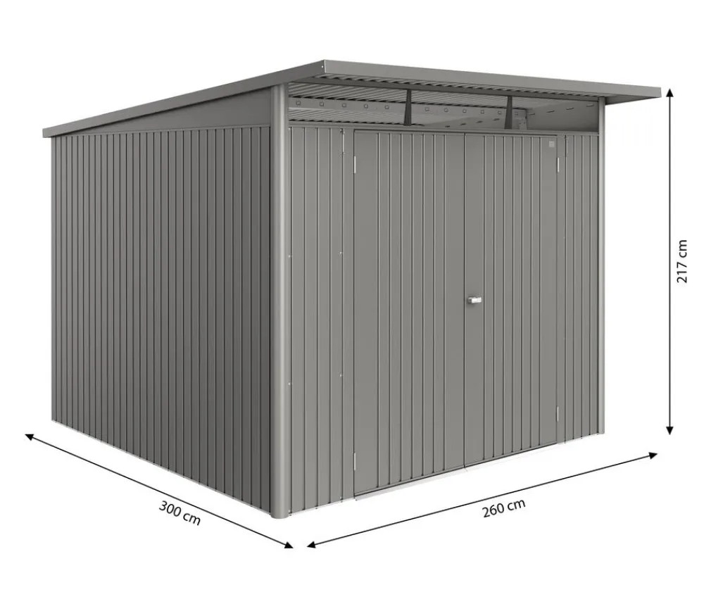 biohort Metallgerätehaus AvantGarde ECO A7, ca. B260/H217/T300 cm Quarzgrau Best